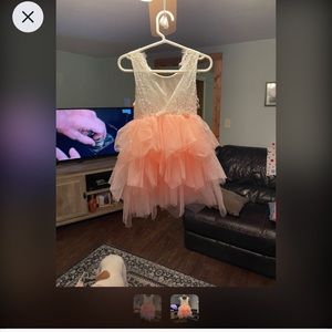 Abby apples boutique white and blush pink dress